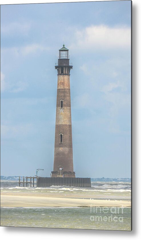 Morris Island Lighthouse Metal Print featuring the photograph Morris Island Lighthouse Grounding Protection by Dale Powell