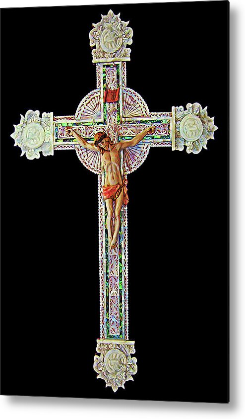 Mother Of Pearl Metal Print featuring the photograph Mother of Pearl Cross by Munir Alawi