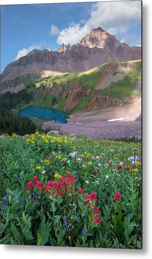 Colorado Metal Print featuring the photograph Mt. Sneffels and Blue Lake by Aaron Spong