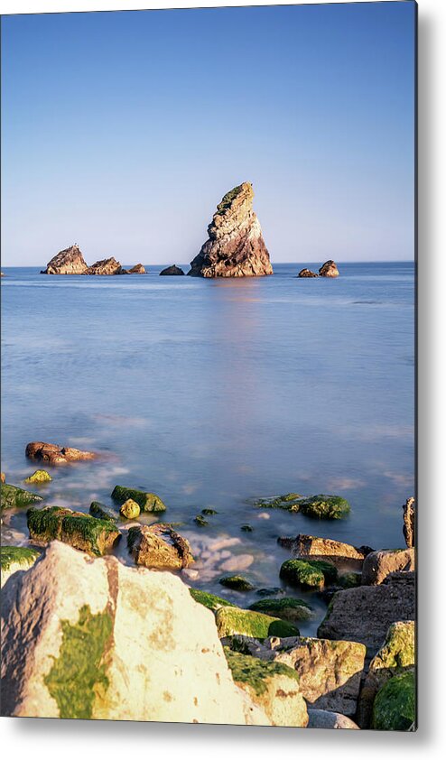 Lulworth Cove Metal Print featuring the photograph Mupe Rock Portrait by Framing Places