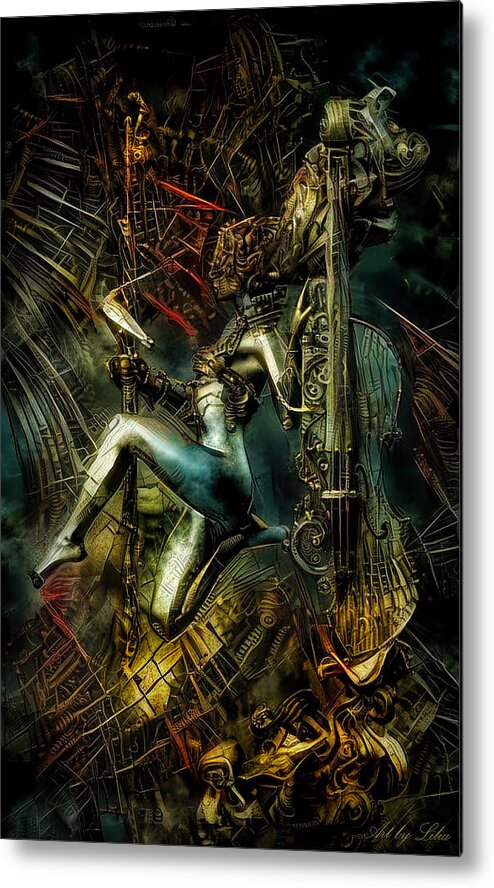 Musician Metal Print featuring the mixed media Musician by Lilia D