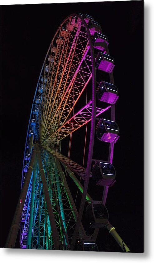Photograph Metal Print featuring the photograph Myrtle Beach Skywheel by Suzanne Gaff