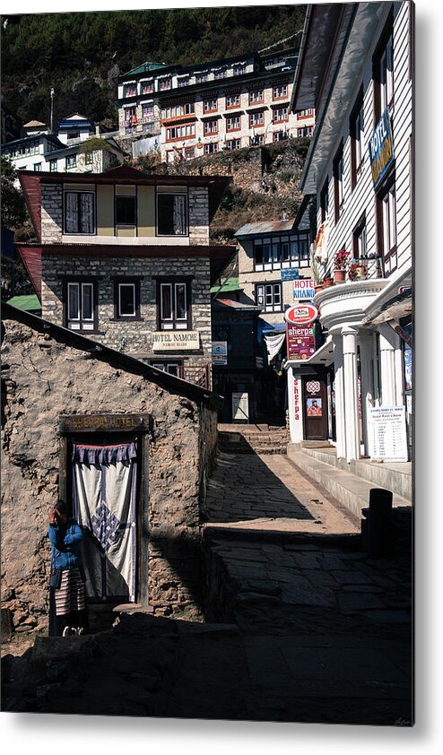 Nepal Metal Print featuring the photograph Namche Bazaar Hotelier by Owen Weber