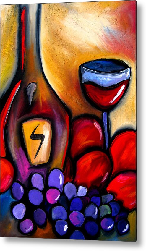 Pop Art Metal Print featuring the painting Napa Mix - Abstract Wine Art by Fidostudio by Tom Fedro