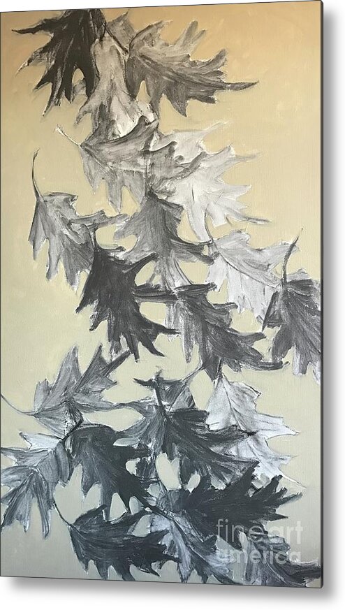 Tree Leaves Metal Print featuring the painting Natures Fallen Trash by Sherry Harradence