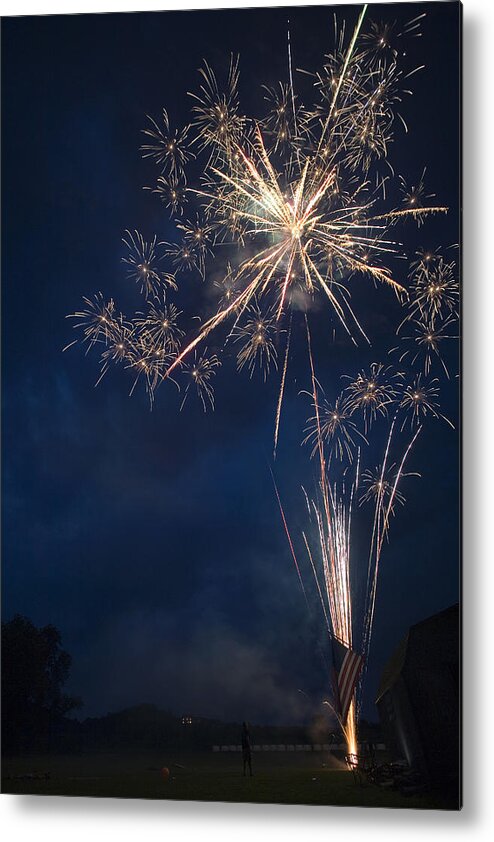Fireworks Metal Print featuring the photograph Neighborhood Fireworks by Gene Walls