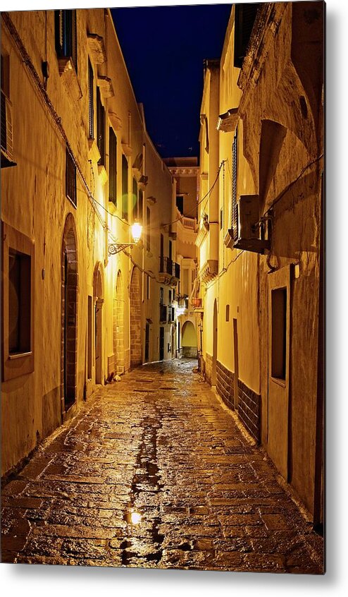 Italy Metal Print featuring the photograph Nighttime in Gallipoli by Allan Van Gasbeck