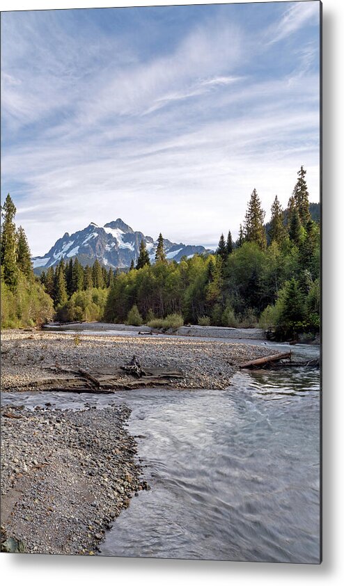 Shuksan Metal Print featuring the photograph Nooksack River and Mount Shuksan by Michael Russell