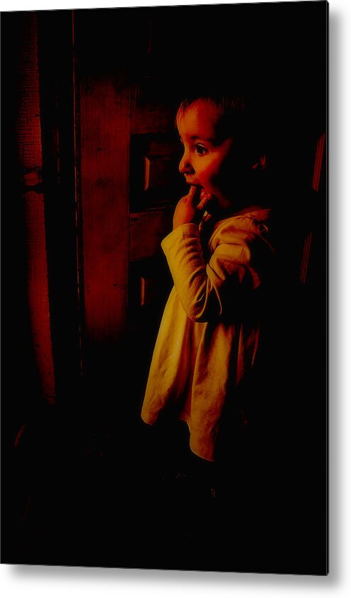 Afraid Of Dark Metal Print featuring the photograph Not Afraid Of The Dark by Theresa Campbell