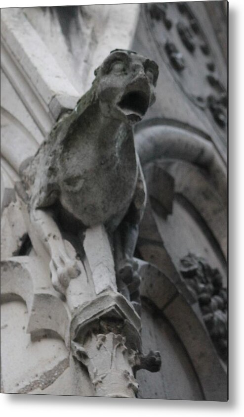 Nitre Dame Cathedral Metal Print featuring the photograph Notre Dame Gargoyle Grotesque by Christopher J Kirby