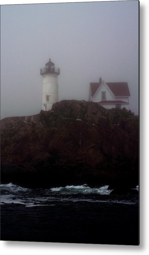 Lighthouse Metal Print featuring the photograph Fog Lifting by Richard Ortolano