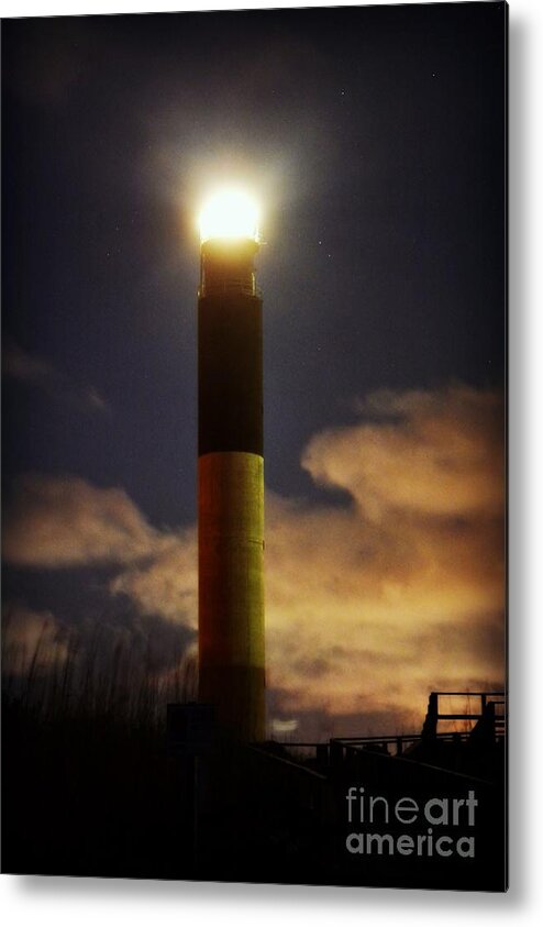 Lighthouse Metal Print featuring the photograph Oak Island Lighthouse by Kelly Nowak