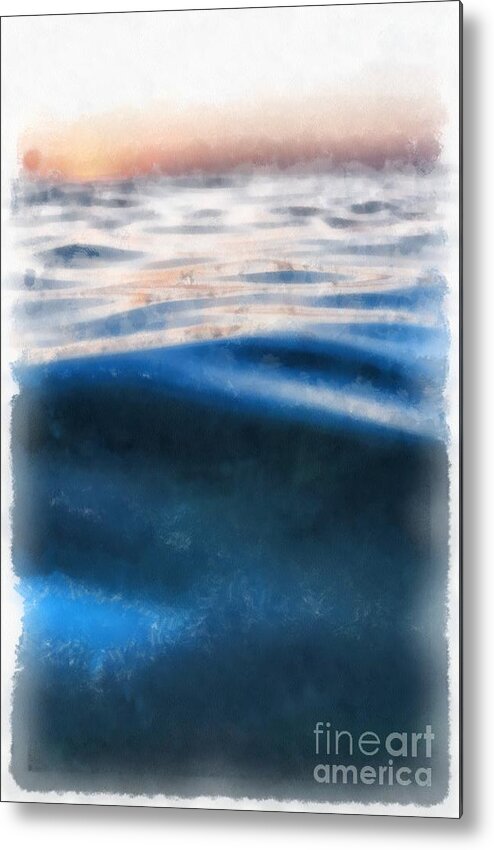 Beach Metal Print featuring the painting Ocean Waves by Edward Fielding