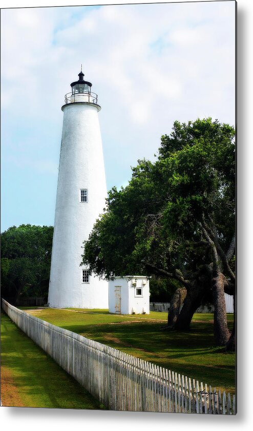 Photo Metal Print featuring the photograph Ocracoke Lighthouse by Alan Hausenflock