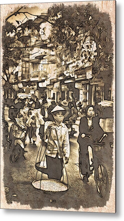 Asia Metal Print featuring the digital art Off to Work by Cameron Wood