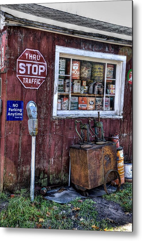 Parking Meter Metal Print featuring the photograph Oil Cans by Janice Adomeit