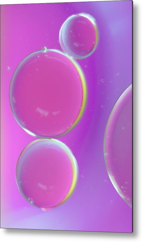 Water Metal Print featuring the photograph Oil on water abstract by Andy Myatt