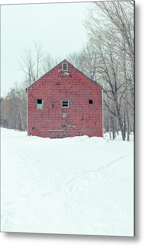 Enfield Metal Print featuring the photograph Old Abandoned Barn in Winter by Edward Fielding