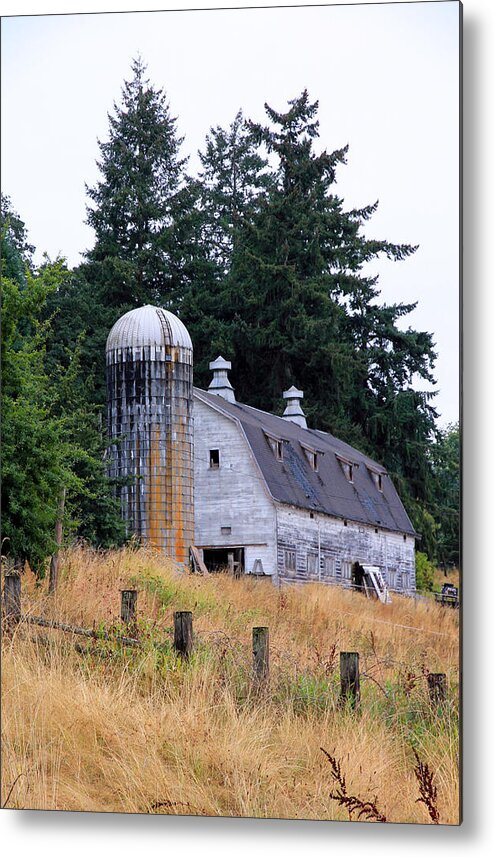 Barn Metal Print featuring the photograph Old Barn in Field by Athena Mckinzie