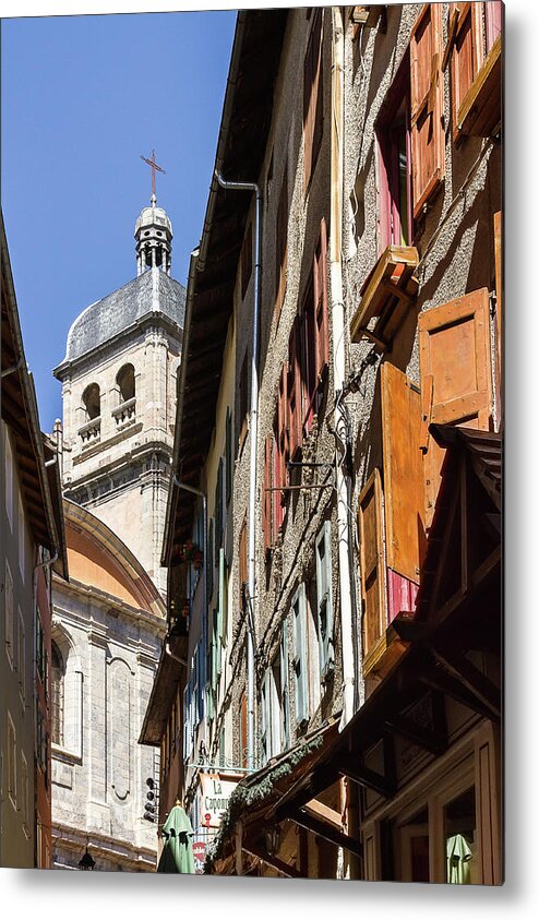 Streetscape Metal Print featuring the photograph Old city of Briancon # I - French Alps by Paul MAURICE