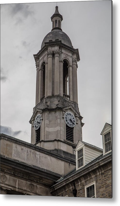 Penn State Metal Print featuring the photograph Old Main Penn State Clock by John McGraw