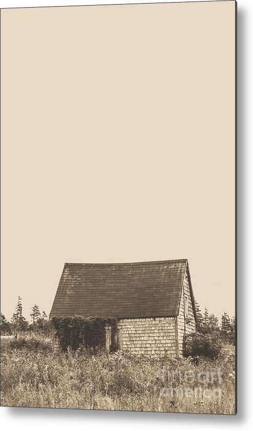 Farm Metal Print featuring the photograph Old Shingled Farm Shack by Edward Fielding