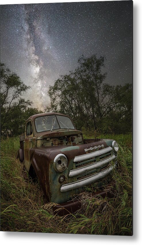 Milky Way Metal Print featuring the photograph One Headlight by Aaron J Groen