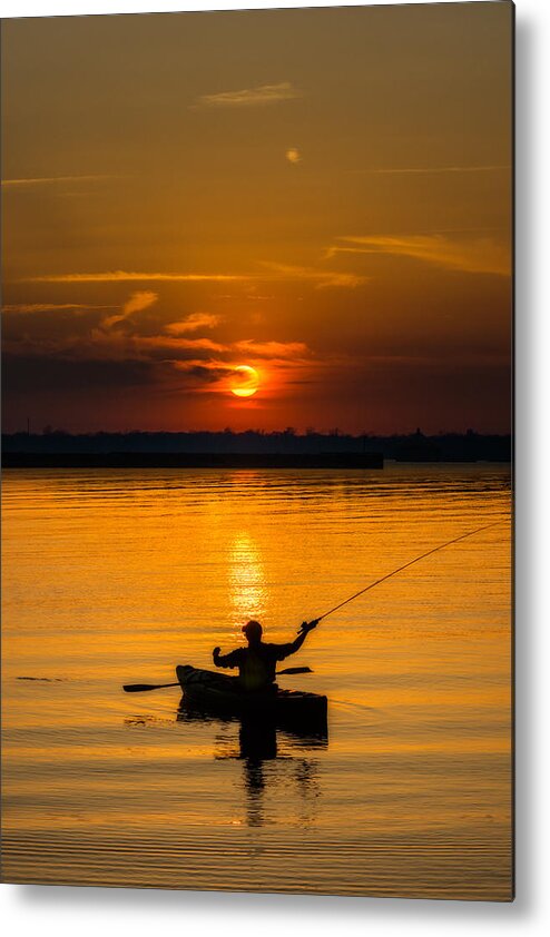 Kayak Metal Print featuring the photograph One last cast by Chris Bordeleau