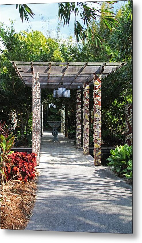 Pergola Metal Print featuring the photograph One Long Embrace- vertical by Michiale Schneider