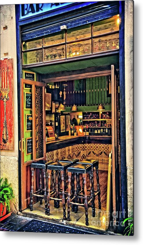 Tapas Bar Metal Print featuring the photograph Opening Soon - Valencia by Mary Machare