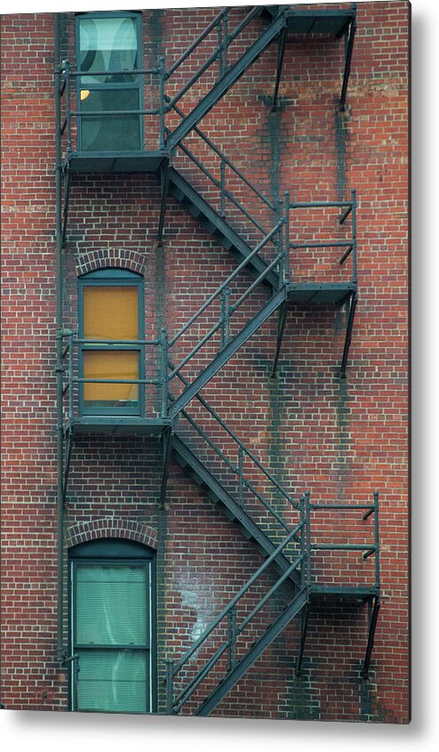 Bricks Metal Print featuring the photograph Orange Door by Stephen Holst