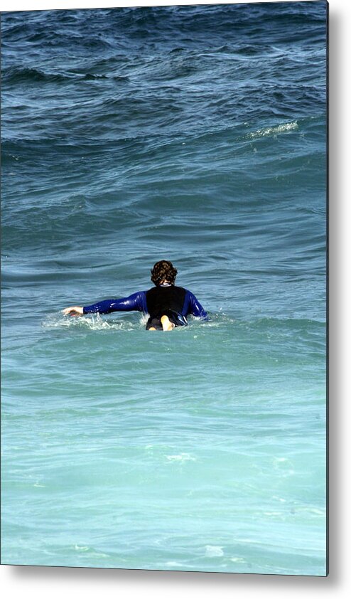  Metal Print featuring the photograph Paddling Out by Kenneth Campbell