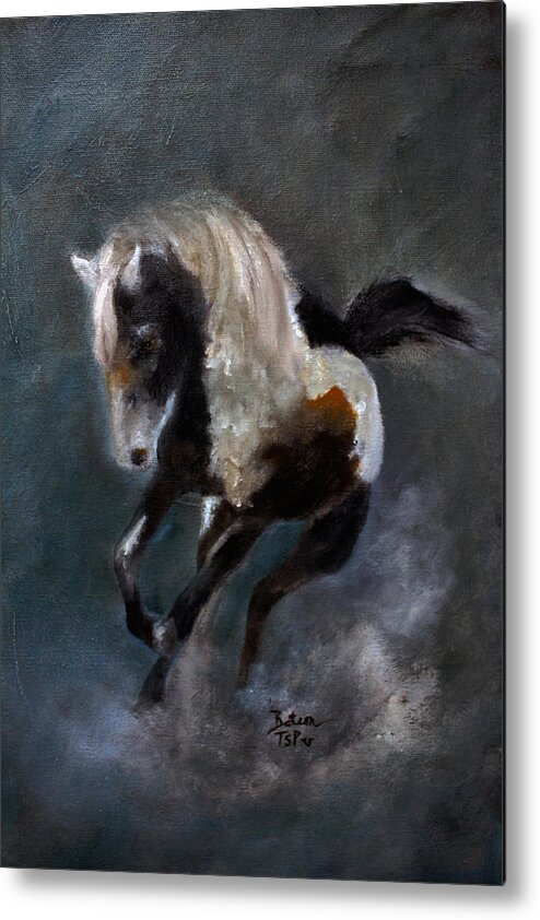 Paint Horse Metal Print featuring the painting Paint Stallion by Barbie Batson