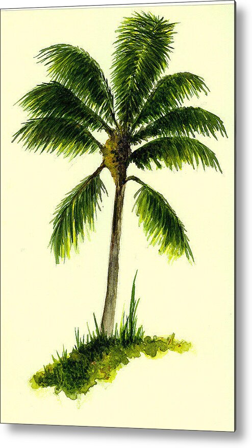 Tree Metal Print featuring the painting Palm Tree Number 1 by Michael Vigliotti
