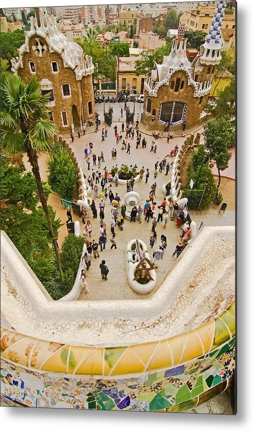 Parc Guell Metal Print featuring the photograph Parc Guell in Barcelona by Sven Brogren