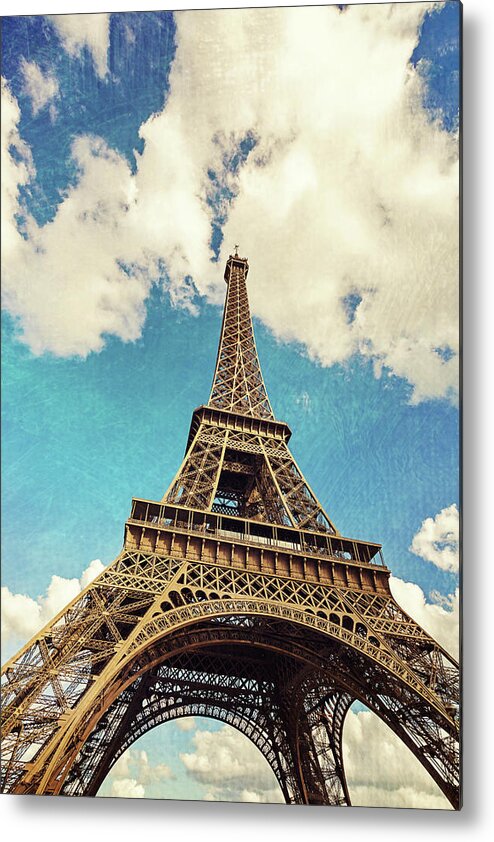 Paris Metal Print featuring the photograph Paris Photography - Eiffel Tower Blue by Melanie Alexandra Price