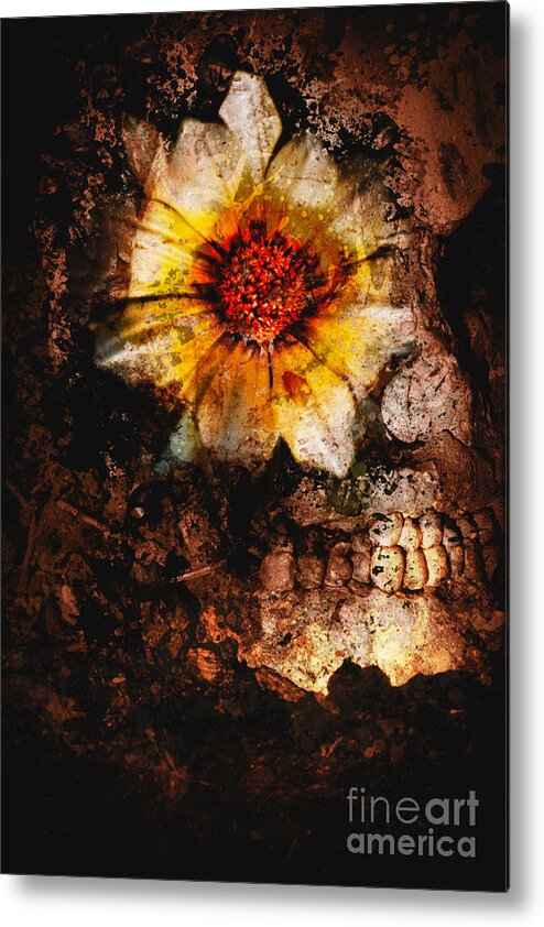 Skull Metal Print featuring the digital art Past life resurrection by Jorgo Photography