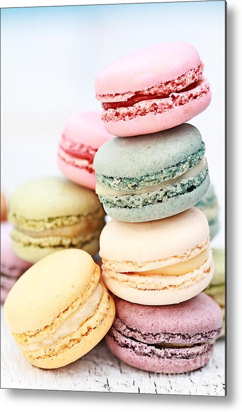 Macaron Metal Print featuring the photograph Pastel Macarons by Stephanie Frey