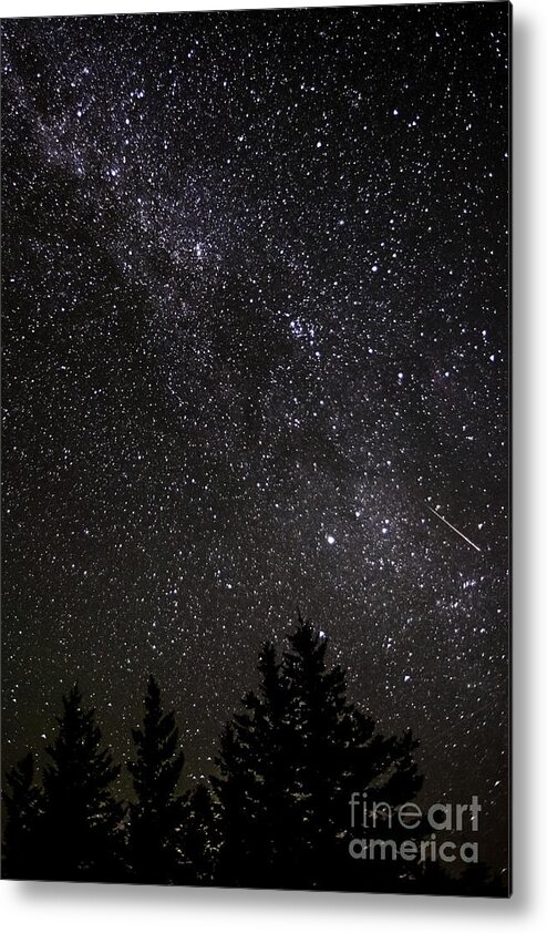 Meteor Metal Print featuring the photograph Perseid Meteor and Milky Way by Thomas R Fletcher