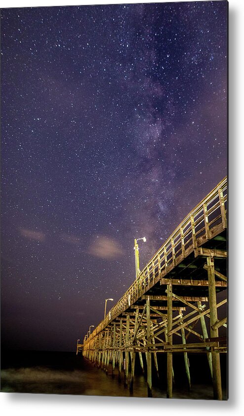 Oak Island Metal Print featuring the photograph Pier into the Stars by Nick Noble