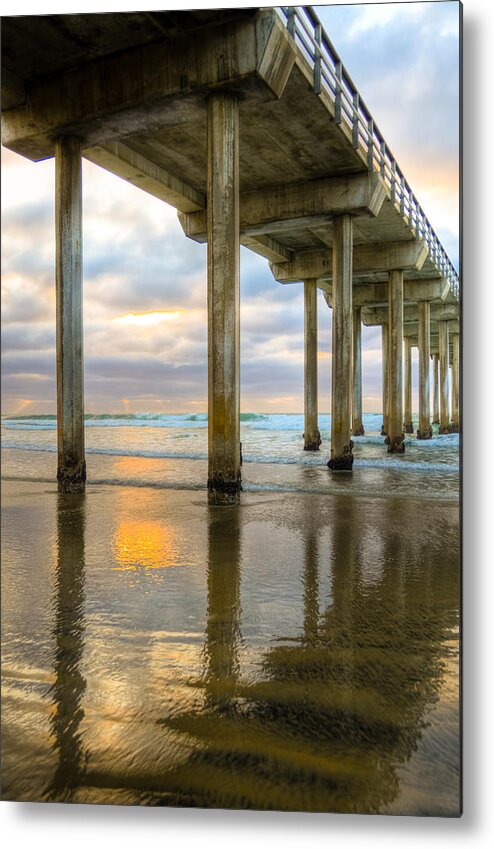 Pier Reflections Metal Print featuring the photograph Pier Reflections by Kelly Wade