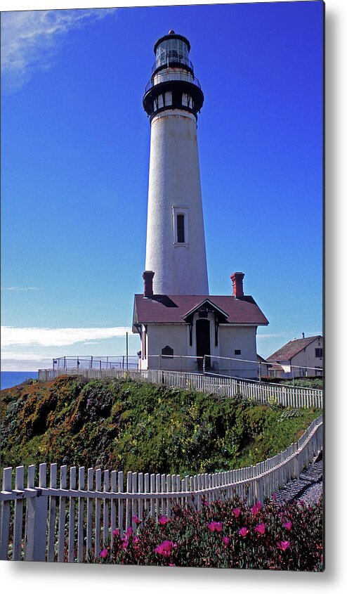 Lighthouse Metal Print featuring the photograph Pigeon Point Lighthouse 3 by Kathy Yates