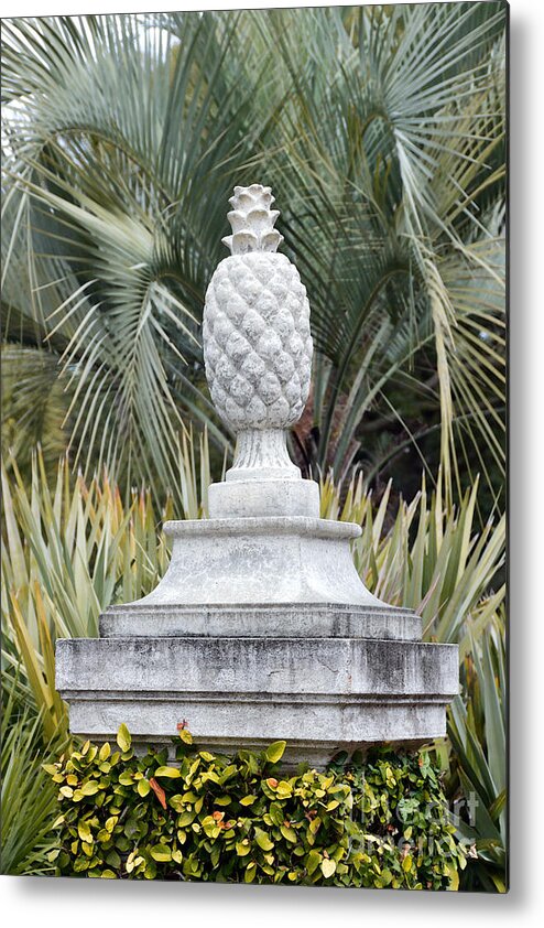 Pineapple Metal Print featuring the photograph Pineapple on a Pedestal by Catherine Sherman