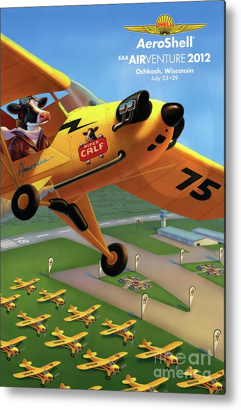 Piper Cub Plane Metal Print featuring the painting Piper AirCraft Poster by Robin Moline