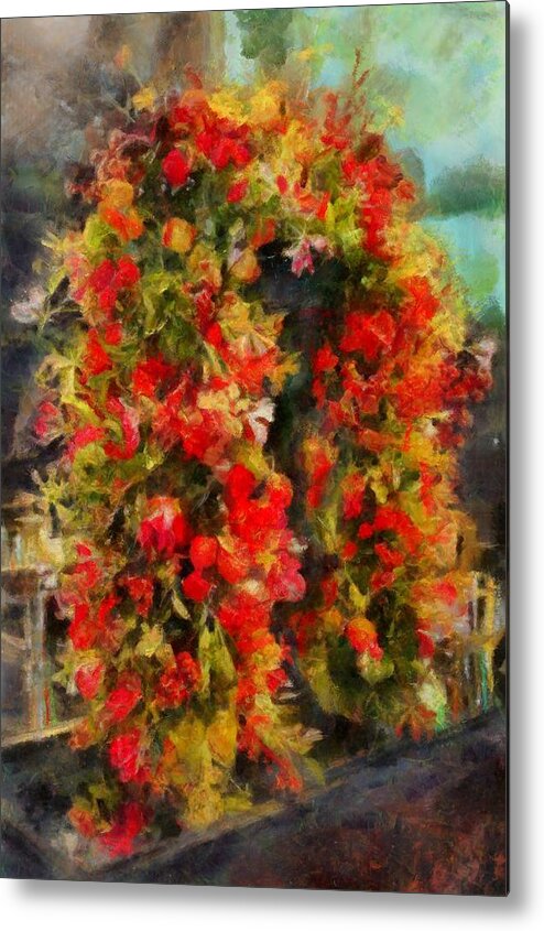 Still Life Metal Print featuring the digital art Pi's Flowers 2 by Caito Junqueira