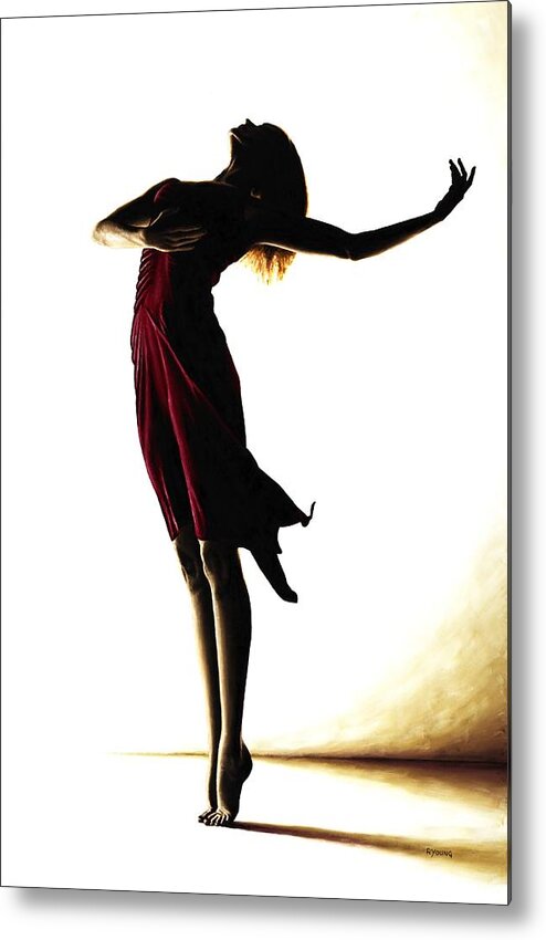 Ballet Metal Print featuring the painting Poise in Silhouette by Richard Young