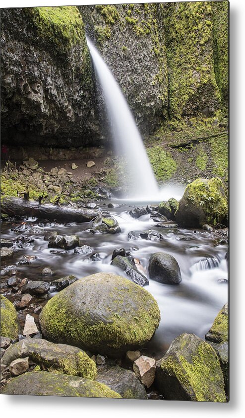 Ponytail Falls Metal Print featuring the photograph Ponytail Falls and River by John McGraw