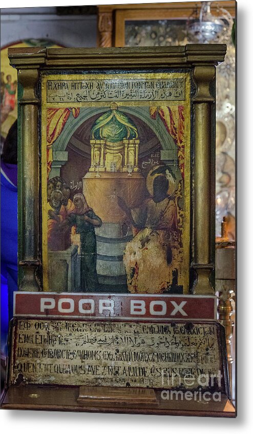 Church Of Nativity Metal Print featuring the photograph Poor Box in the Church of Nativity, Bethlehem by Perry Rodriguez
