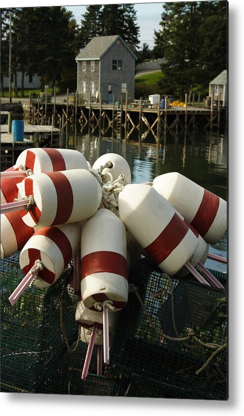 Seascape Metal Print featuring the photograph Port Clyde Maine Bouys by Doug Mills