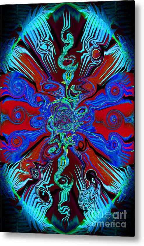 Beauty Of A Fern Unwinding Metal Print featuring the digital art Psychedelic Abstract III by Jim Fitzpatrick